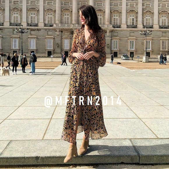 SOLD! ZARA Long Dress with Knot Detail - Picture 11 of 16